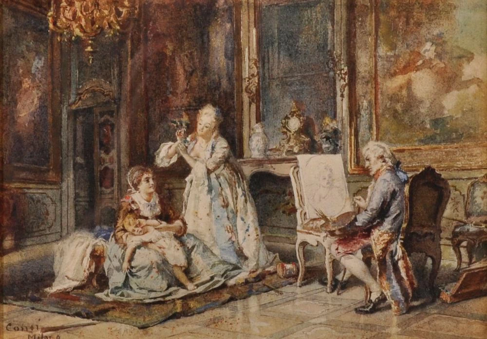 Ritratto di donna in un interno - attribuito
